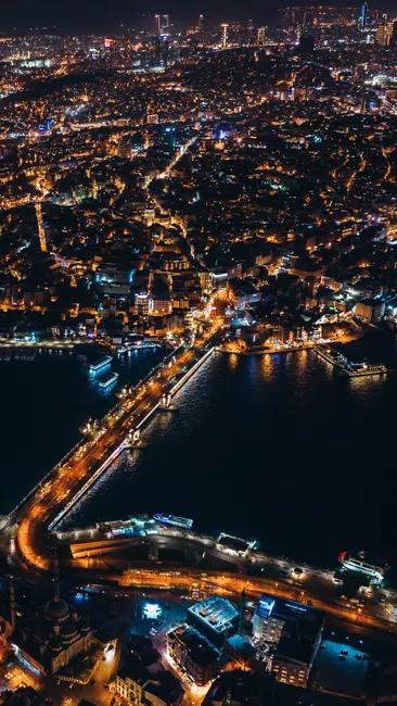 Detail Drone Aerial Night City Number 11