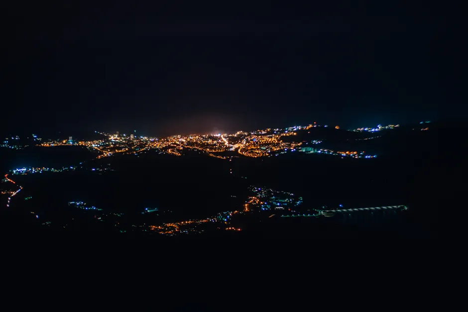 Detail Drone Aerial Night City Number 13