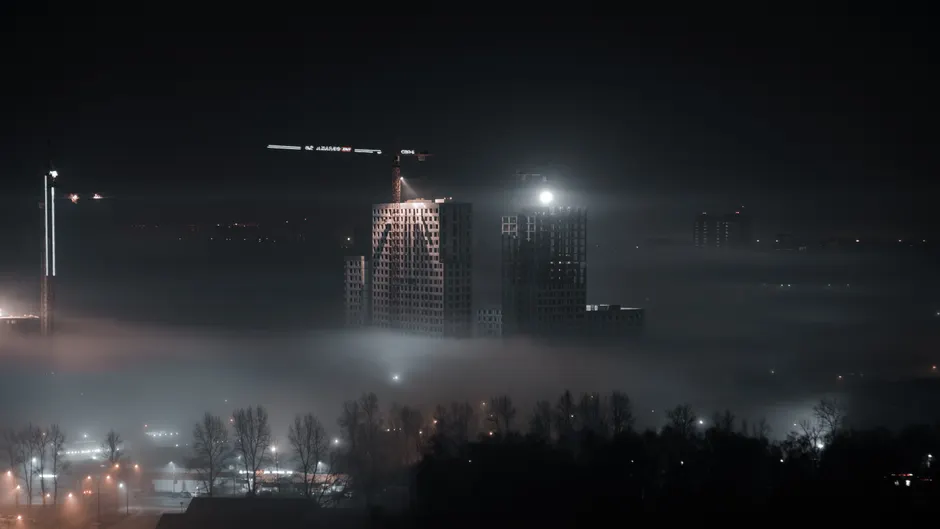 Detail Drone Aerial Night City Number 15