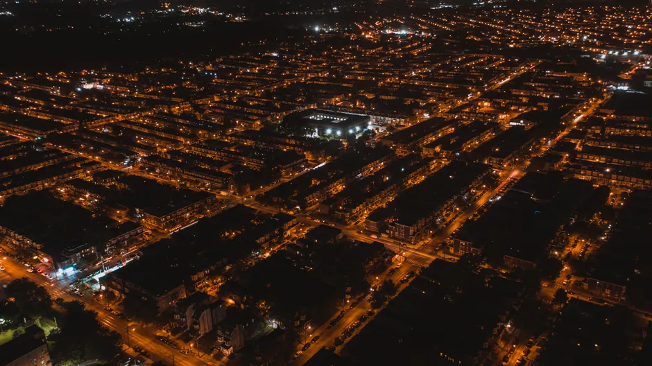 Detail Drone Aerial Night City Number 16