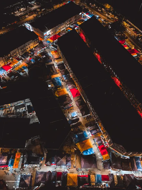 Detail Drone Aerial Night City Number 17