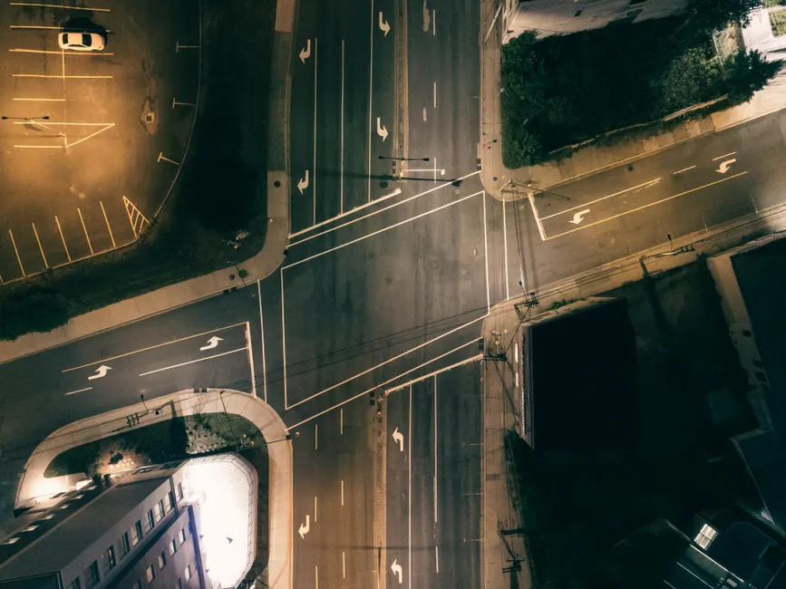 Detail Drone Aerial Night City Number 18