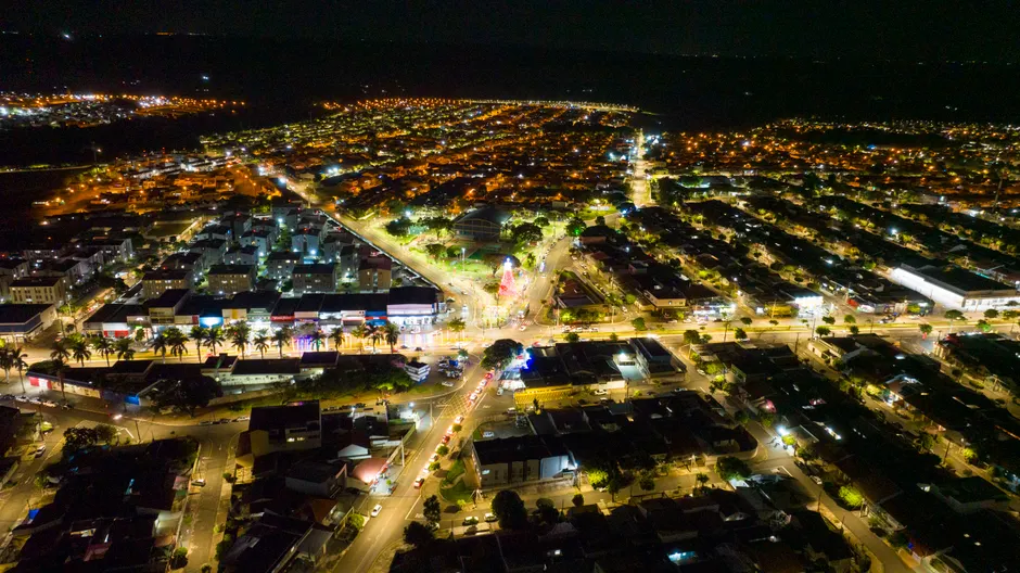 Detail Drone Aerial Night City Number 19