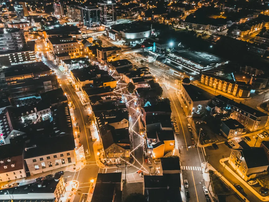 Detail Drone Aerial Night City Number 20