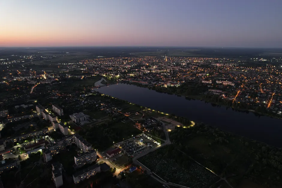 Detail Drone Aerial Night City Number 4