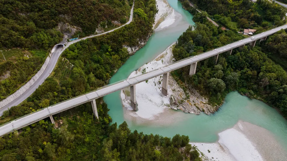 Detail Drone Aerial View Bridge Number 11