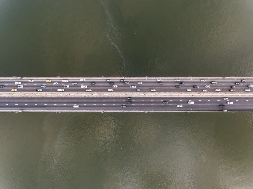 Detail Drone Aerial View Bridge Number 16