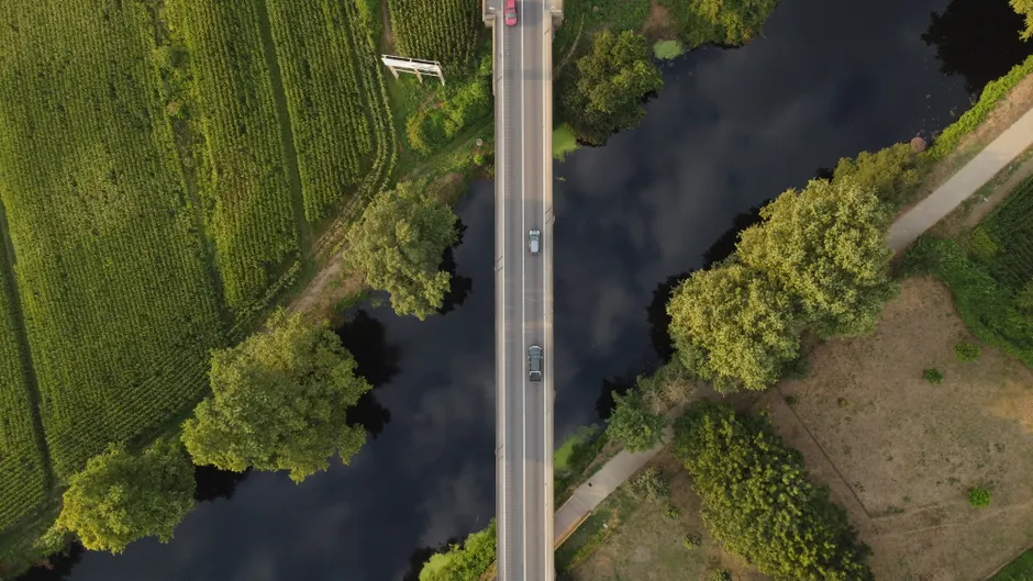 Detail Drone Aerial View Bridge Number 3