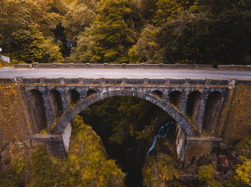 Detail Drone Aerial View Bridge Number 4