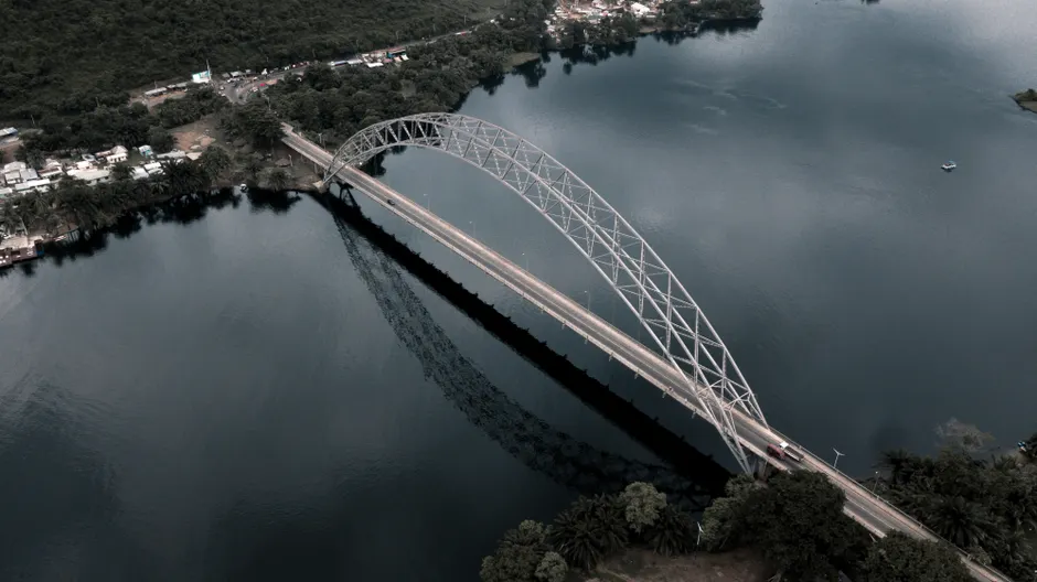 Detail Drone Aerial View Bridge Number 6