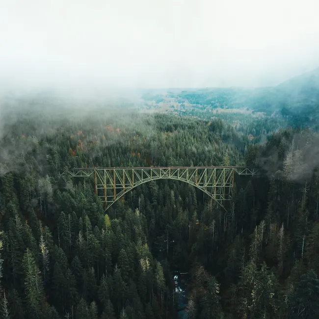 Detail Drone Aerial View Bridge Number 7