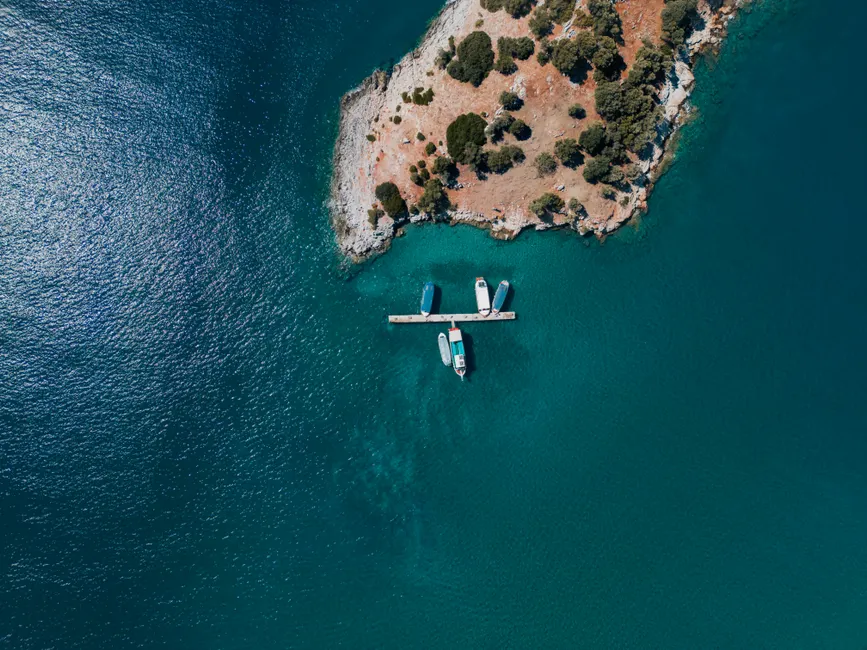 Detail Drone Aerial View Island Number 14