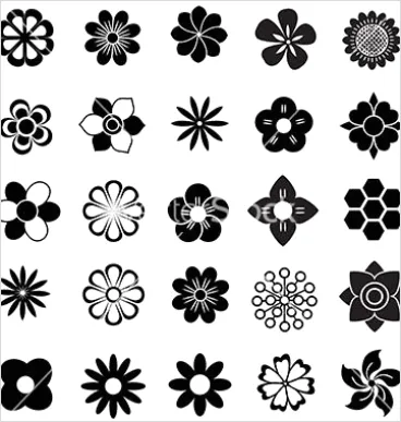 Detail Flower Icons Set Vector Number 10