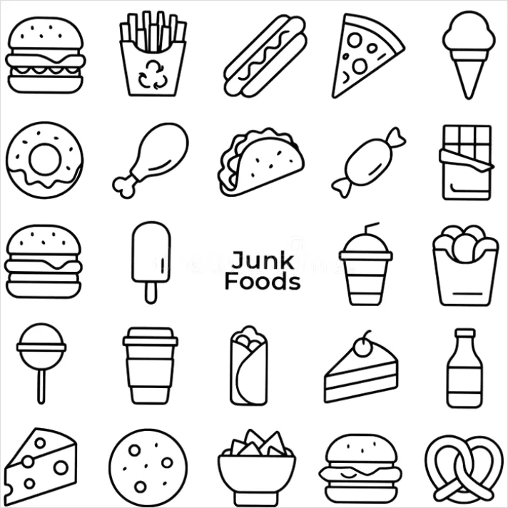 Detail Food Icons Set Vector Number 5