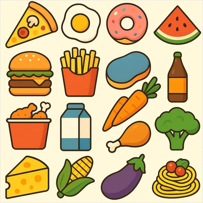 Detail Food Icons Set Vector Number 7