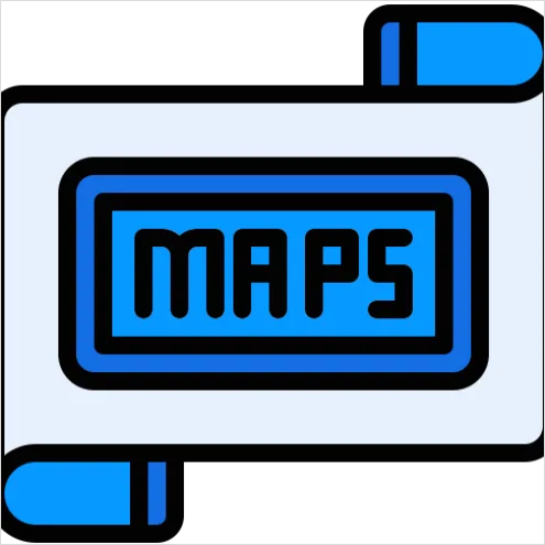 Detail Map Icons Set Vector Number 14