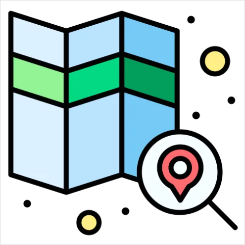 Detail Map Icons Set Vector Number 15