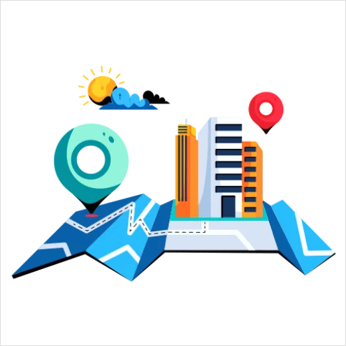 Detail Map Icons Set Vector Number 19