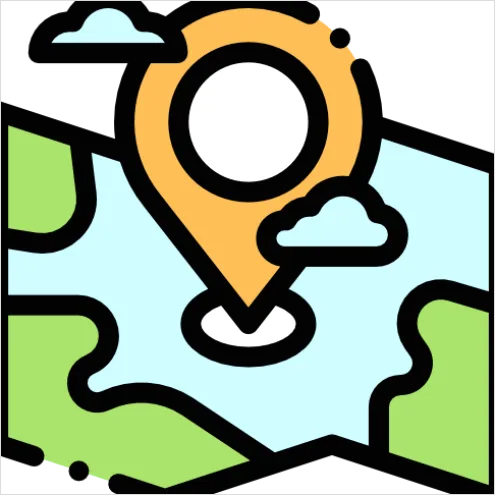 Detail Map Icons Set Vector Number 6