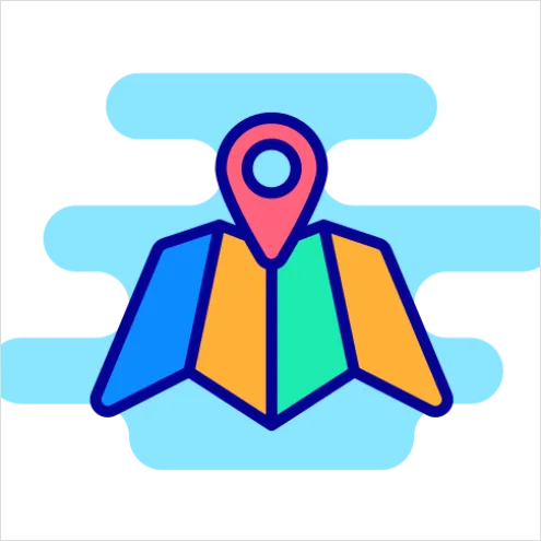 Detail Map Icons Set Vector Number 7