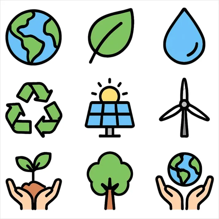 Detail Nature Icons Set Vector Number 11
