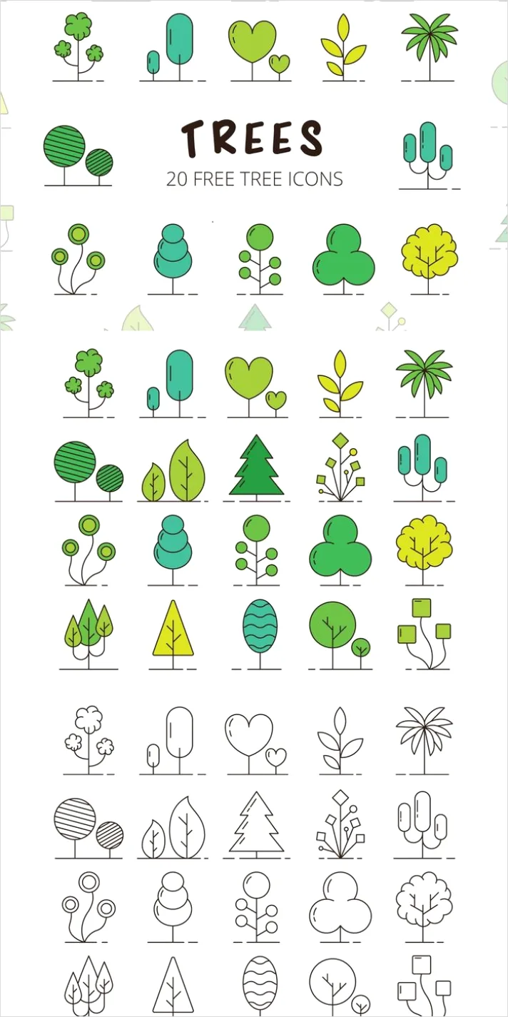 Detail Nature Icons Set Vector Number 12