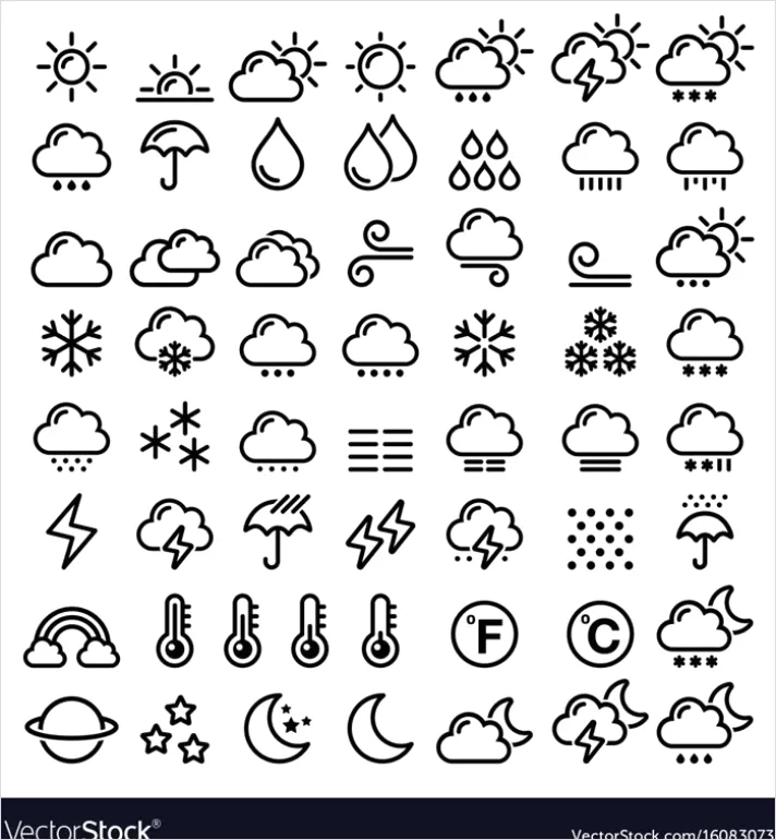 Detail Nature Icons Set Vector Number 15