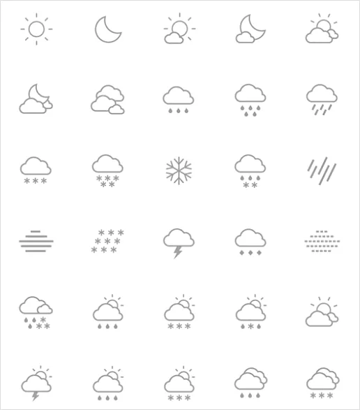 Detail Nature Icons Set Vector Number 16
