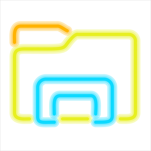 Detail Neon Icons Set Vector Number 7