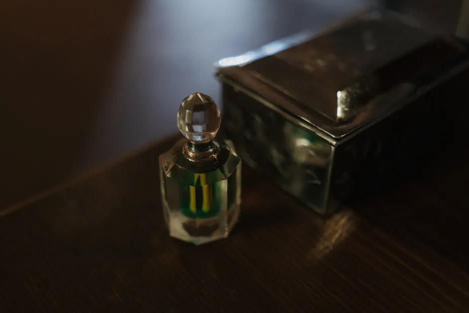 Detail Perfume Bottle Close Up Number 9