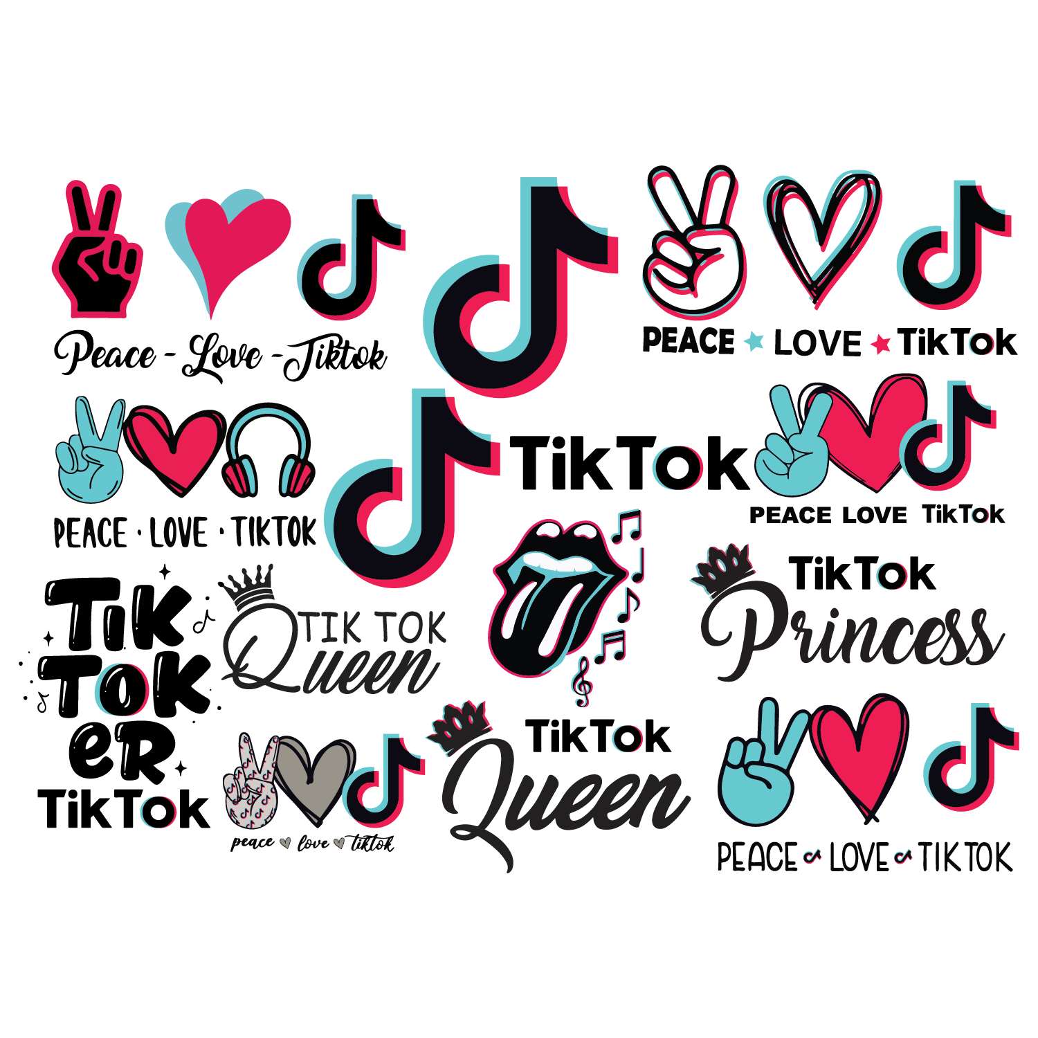 Detail Tiktok Icons Set Svg Number 3