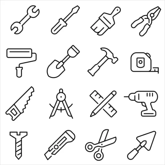 Detail Tools Icons Set Vector Number 7