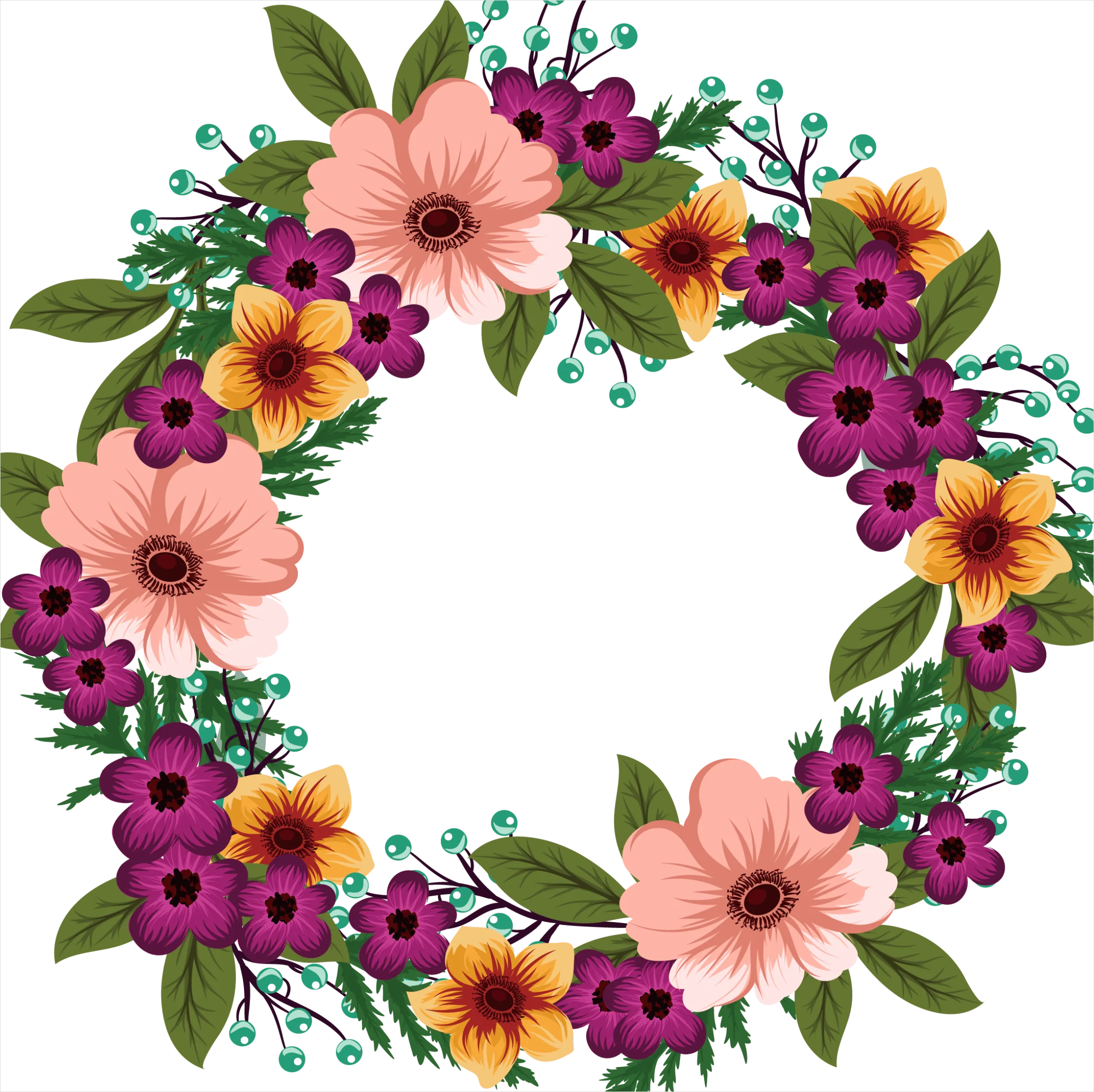 Detail Floral Wreath Transparent Png Number 3
