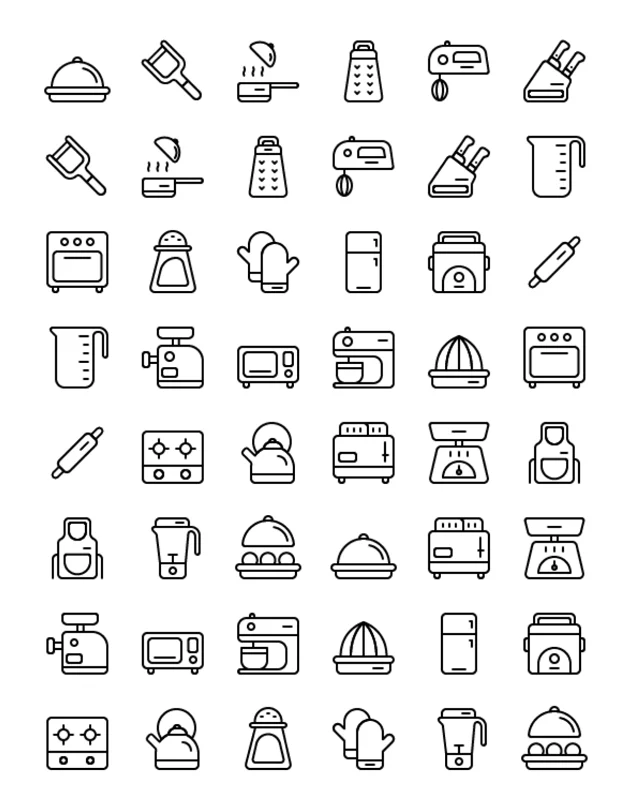Detail Kitchen Icons Set Outline Number 11