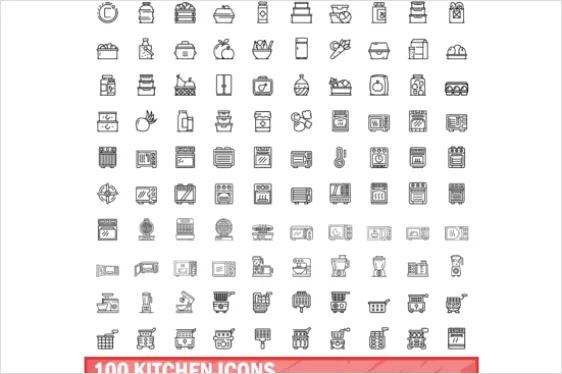 Detail Kitchen Icons Set Outline Number 13