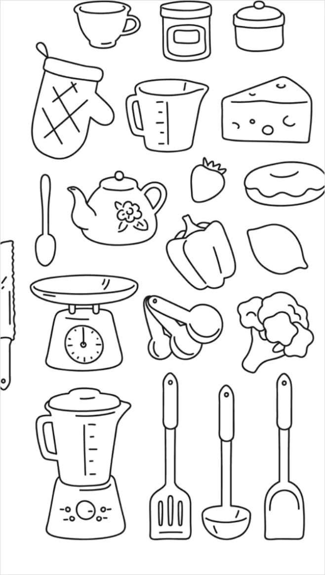 Detail Kitchen Icons Set Outline Number 6
