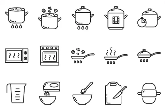 Detail Kitchen Icons Set Outline Number 7
