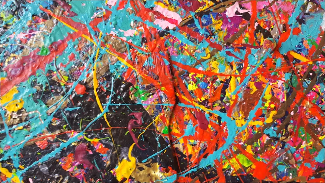 Detail Abstrakte Acrylmalerei Auf Leinwand Textur Number 19