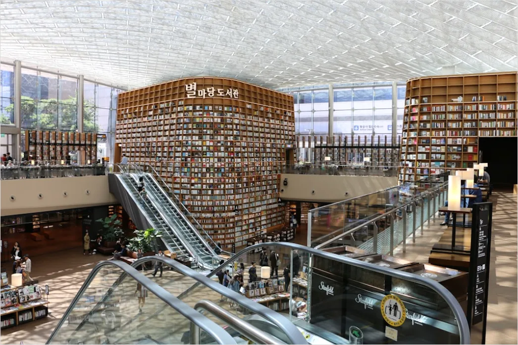 Bibliothek Innenraum Hohe Regale Architektur D984