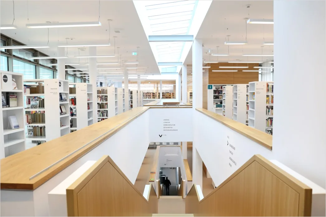 Detail Bibliothek Innenraum Hohe Regale Architektur Number 8
