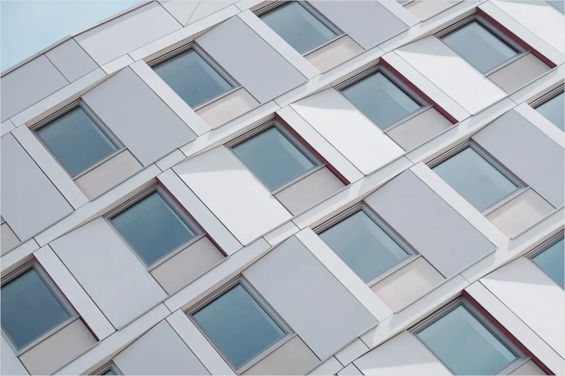 Detail Fassade Fensterreihen Symmetrie Perspektive Number 9
