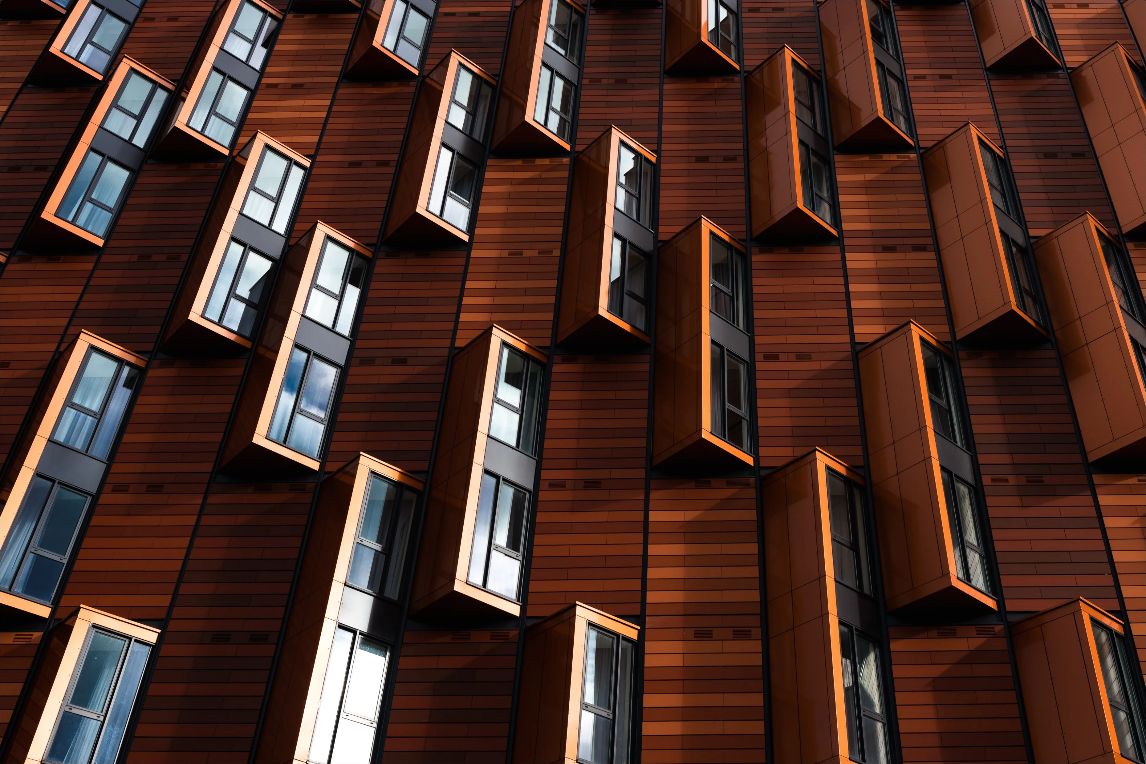 Detail Fassade Fensterreihen Symmetrie Perspektive Number 3