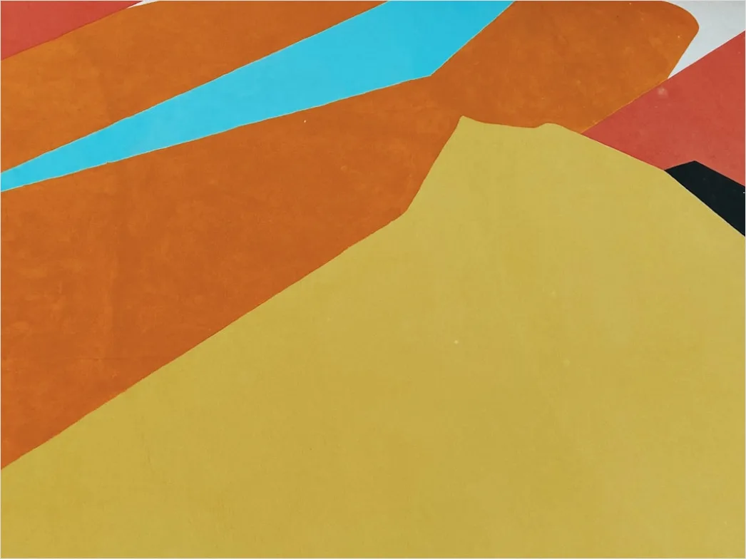 Detail Gouache Illustration Matte Farben Auf Papier Number 4