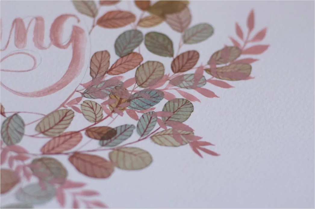 Detail Hochzeitseinladung Illustration Floral Design Set Number 2