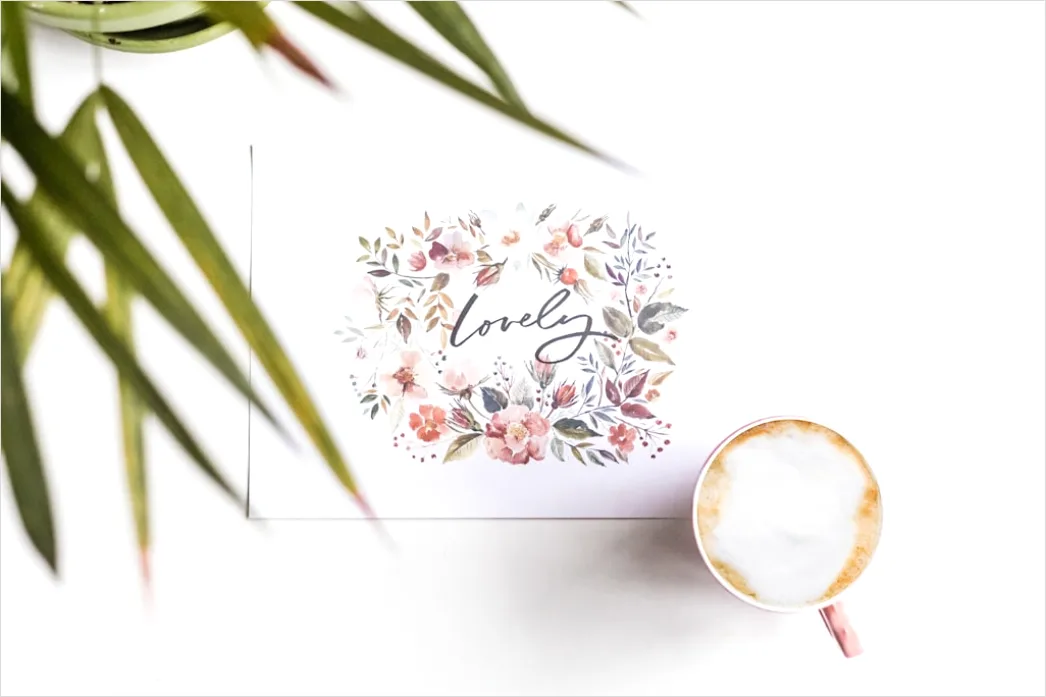 Detail Hochzeitseinladung Illustration Floral Design Set Number 5