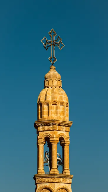 Detail Kirche Turm Spitze Gegen Blauen Himmel Number 15