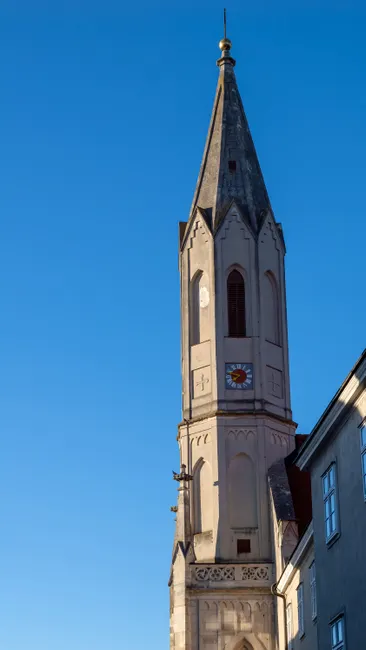 Detail Kirche Turm Spitze Gegen Blauen Himmel Number 16
