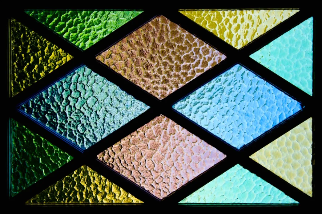 Kirchenfenster Buntglas Detail Nahaufnahme 2074