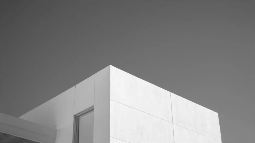Detail Minimalistisches Haus Weiß Fassade Flachdach Number 12