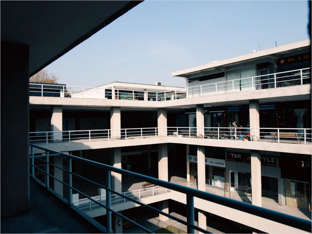 Moderne Architektur Weite Winkel Aufnahme Innenhof A6ba